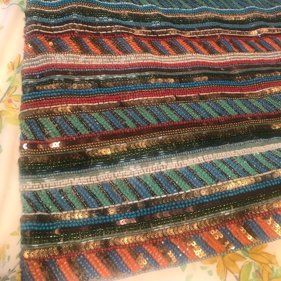 NWT Alice + Olivia Striped Beaded Dress - Picture 3 of 6